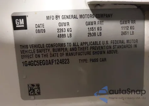 2010 Buick Lacrosse Cxl z USA, uszkodzony, nr VIN 1G4GC5EG0AF124823